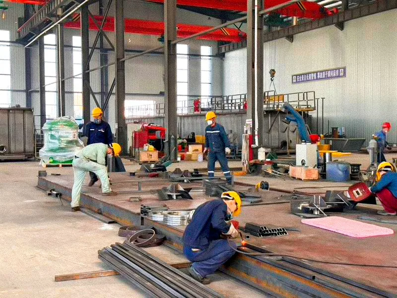 Fabrication work underway in the workshop