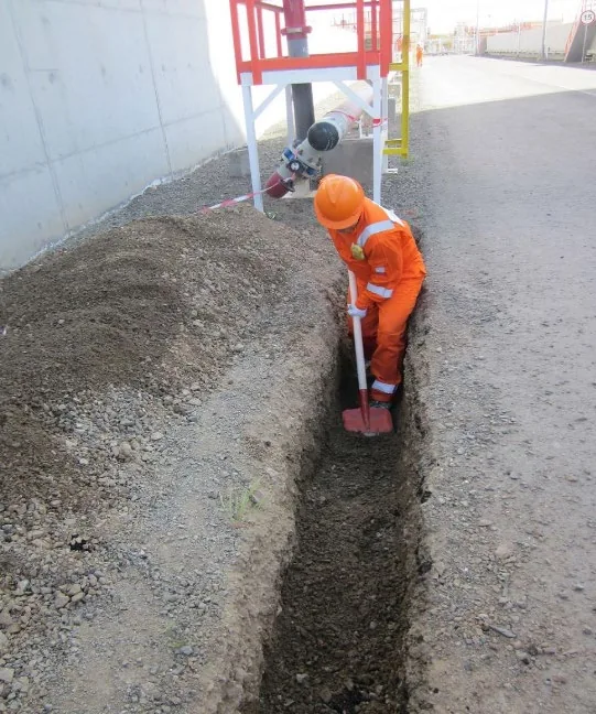 Underground piping trench during the PCTSB FIP project